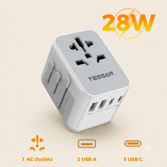 Universal Reiseadapter mit USB-C und USB-A, 17W bis 65W