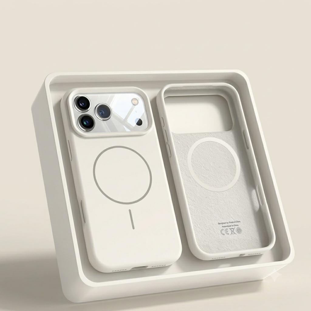 Magnetische Silikon Handyhülle für iPhone 12, 13, 14, 15, 16 und 17 Serie