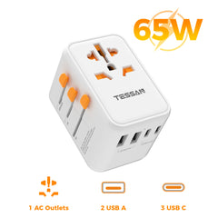 Universal Reiseadapter mit USB-C und USB-A, 17W bis 65W