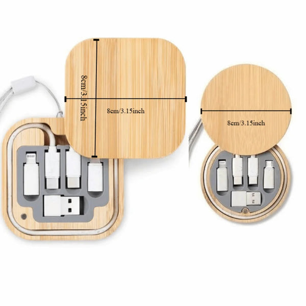 Ladekabel-Set aus Bambus